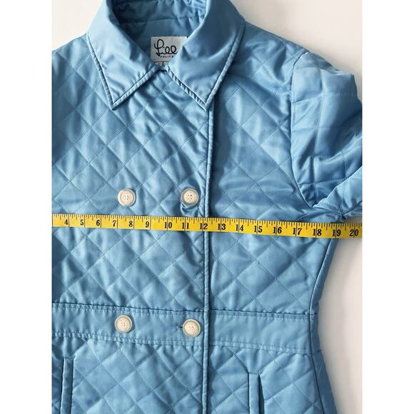 Lilly Pulitzer Quilted Pea Coat Women S Blue Double Breast Lightweight Comfy - Picture 4 of 9